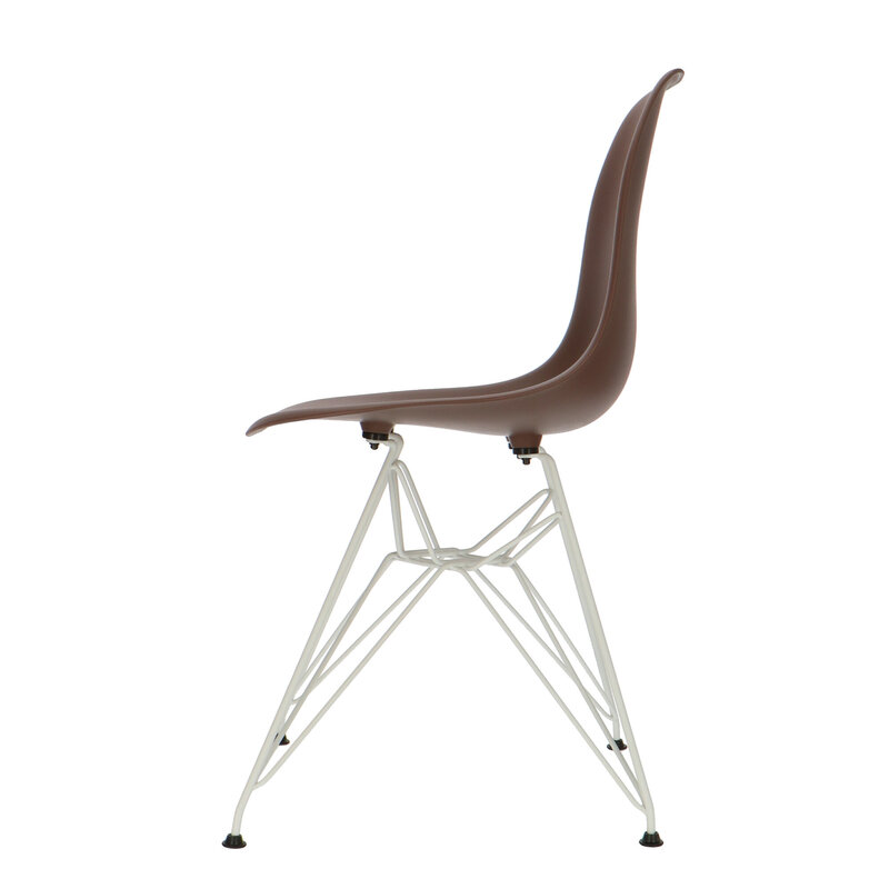 POPfurniture Chaise POP DSR Pieds Blancs Brun