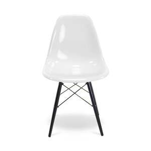 POPfurniture POP Chair DSW Schwarzes Untergestell Shiny White