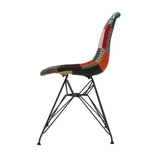 POPfurniture POP Chair DSR Schwarzes Untergestell Patchwork