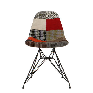 POPfurniture POP Chair DSR Schwarzes Untergestell Patchwork