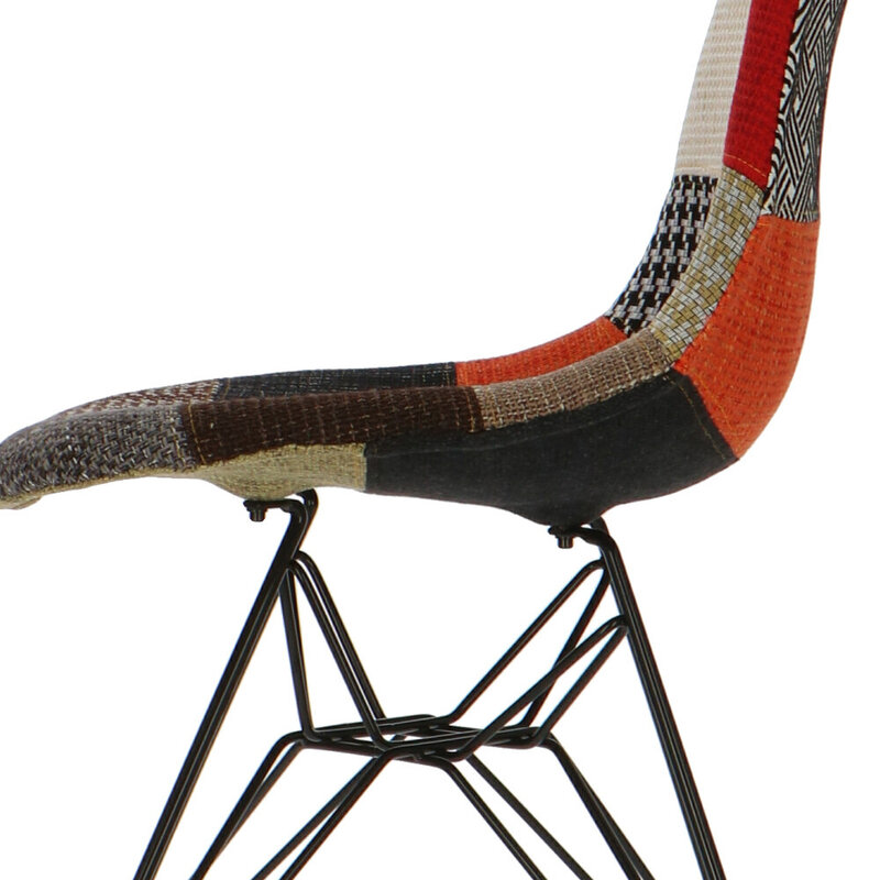 POPfurniture POP Chair DSR Schwarzes Untergestell Patchwork