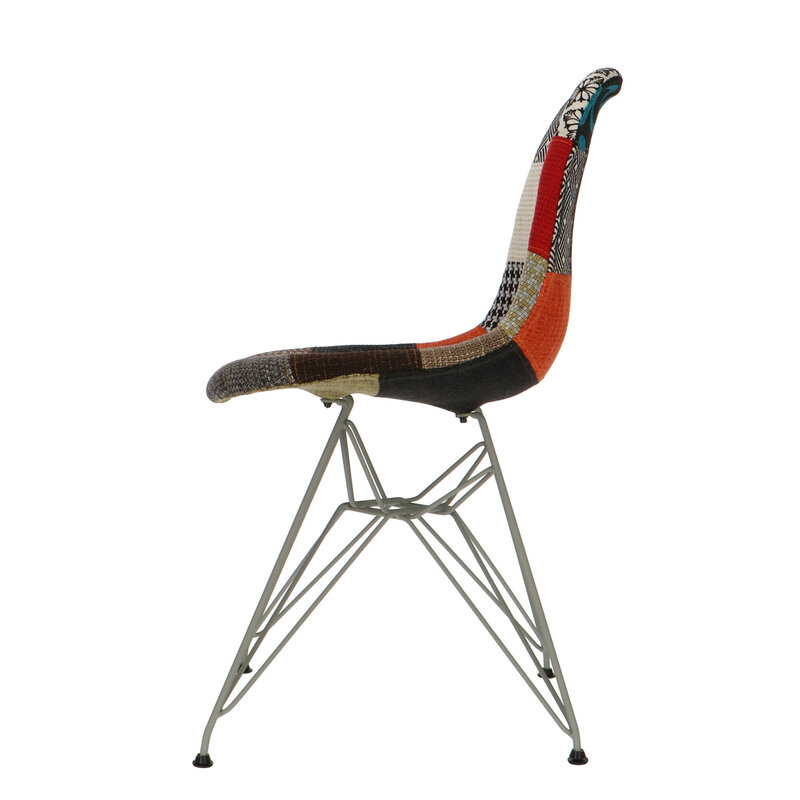 POPfurniture POP Chair DSR Graues Untergestell Patchwork