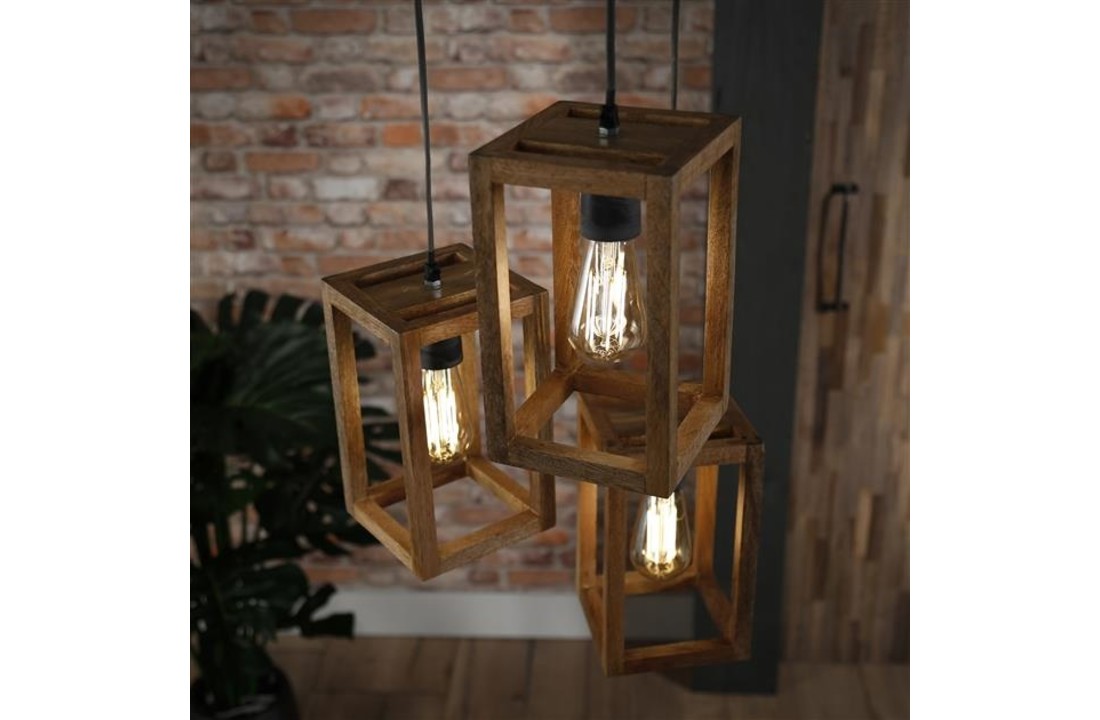 Mangohouten Hanglamp | New Orleans getrapt | 3L