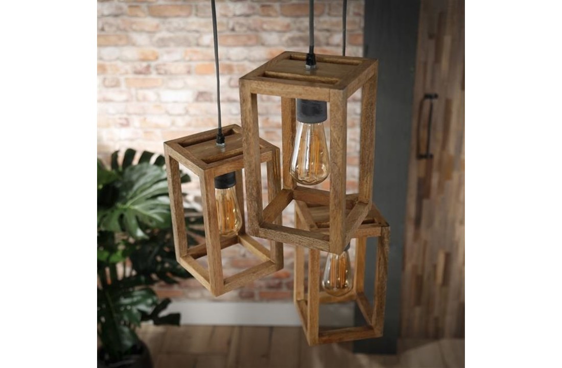 Mangohouten Hanglamp | New Orleans getrapt | 3L