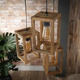 Mangohouten Hanglamp | New Orleans getrapt | 3L