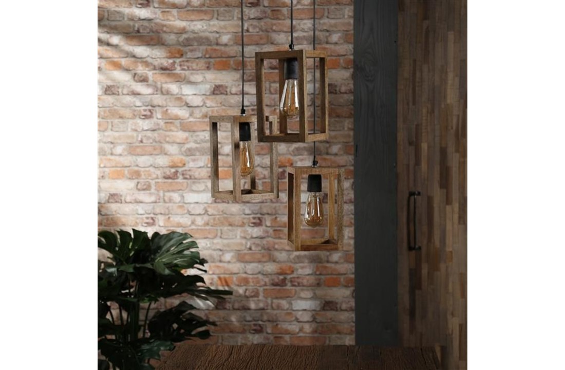 Mangohouten Hanglamp | New Orleans getrapt | 3L