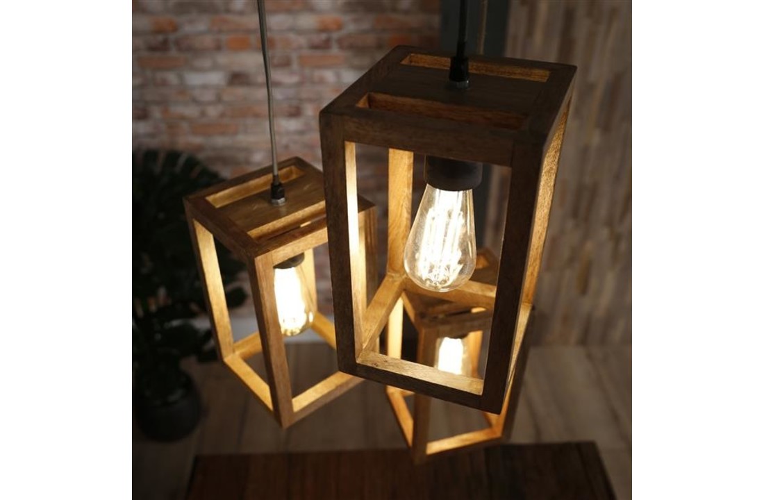 Mangohouten Hanglamp | New Orleans getrapt | 3L