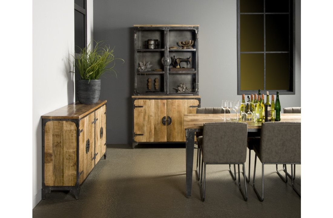 Vitrinekast industrieel Basto | 120x45 cm | Tower Living