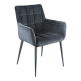 Eetkamerstoel Flair velvet | Met armleuning zwart