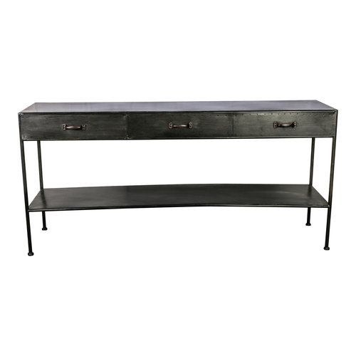 PTMD PTMD Simple Metal metalen sidetable 3 lades PTMD PTMD Simple Metal metalen sidetable 3 lades
