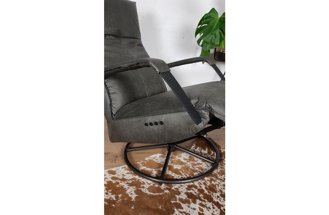 Relaxfauteuil Delize Essenza leer Antraciet