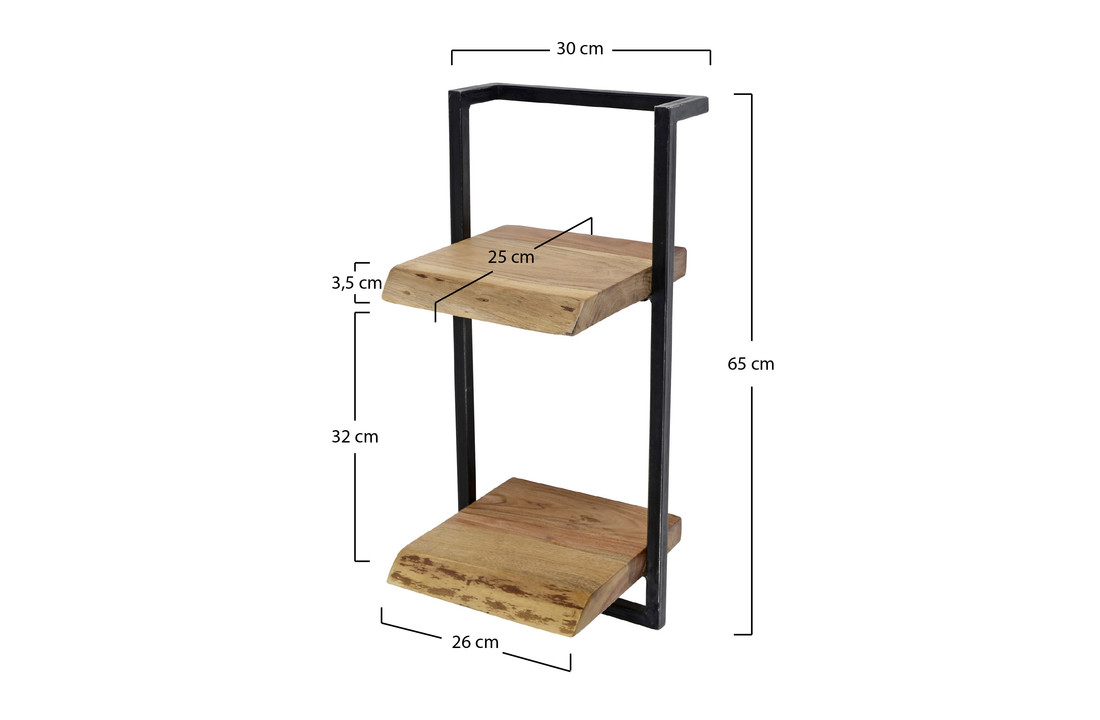 Wandplank Edge | Twee planken | 65 cm