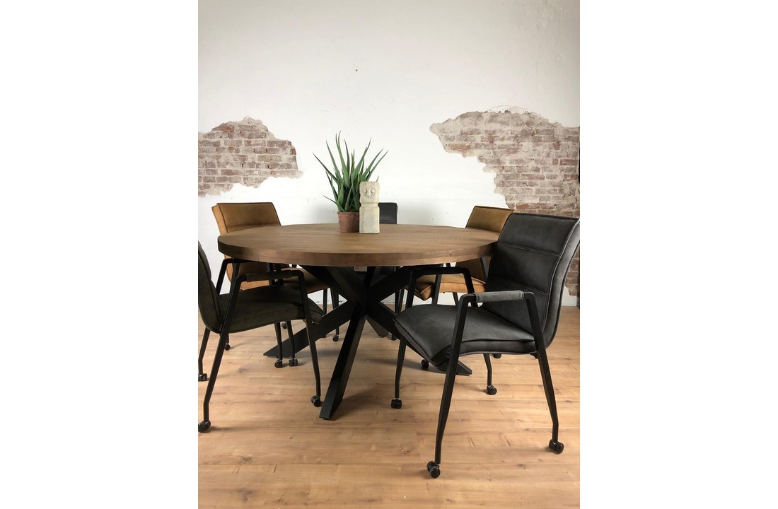 Ronde eettafel Brix Sturdy | Mangohout | 130 cm