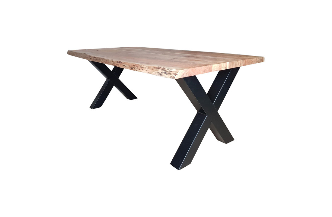 Live Edge boomstamtafel | X- of U-poot | 240 cm