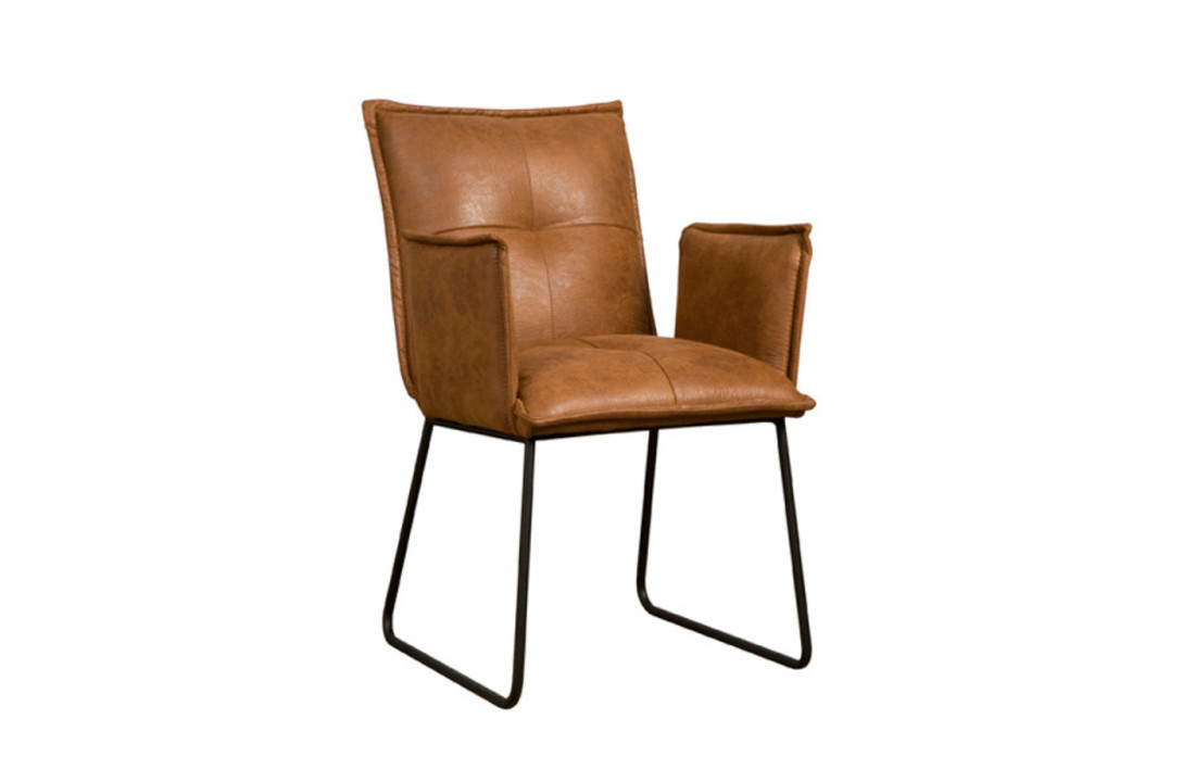 Eetkamerstoel Seda | Met armleuning cognac