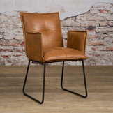 Eetkamerstoel Seda | Met armleuning cognac