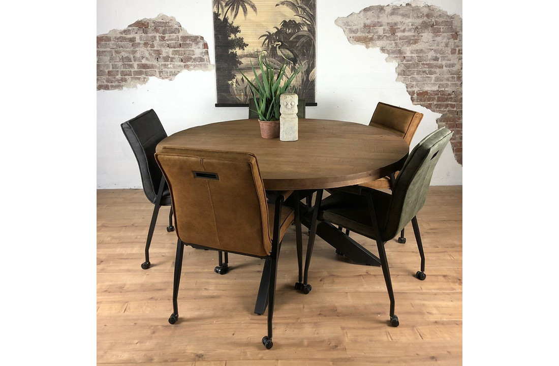 Piraat Naar Weg huis Ronde eettafel Brix Sturdy | Mangohout | 140 cm - Max Wonen