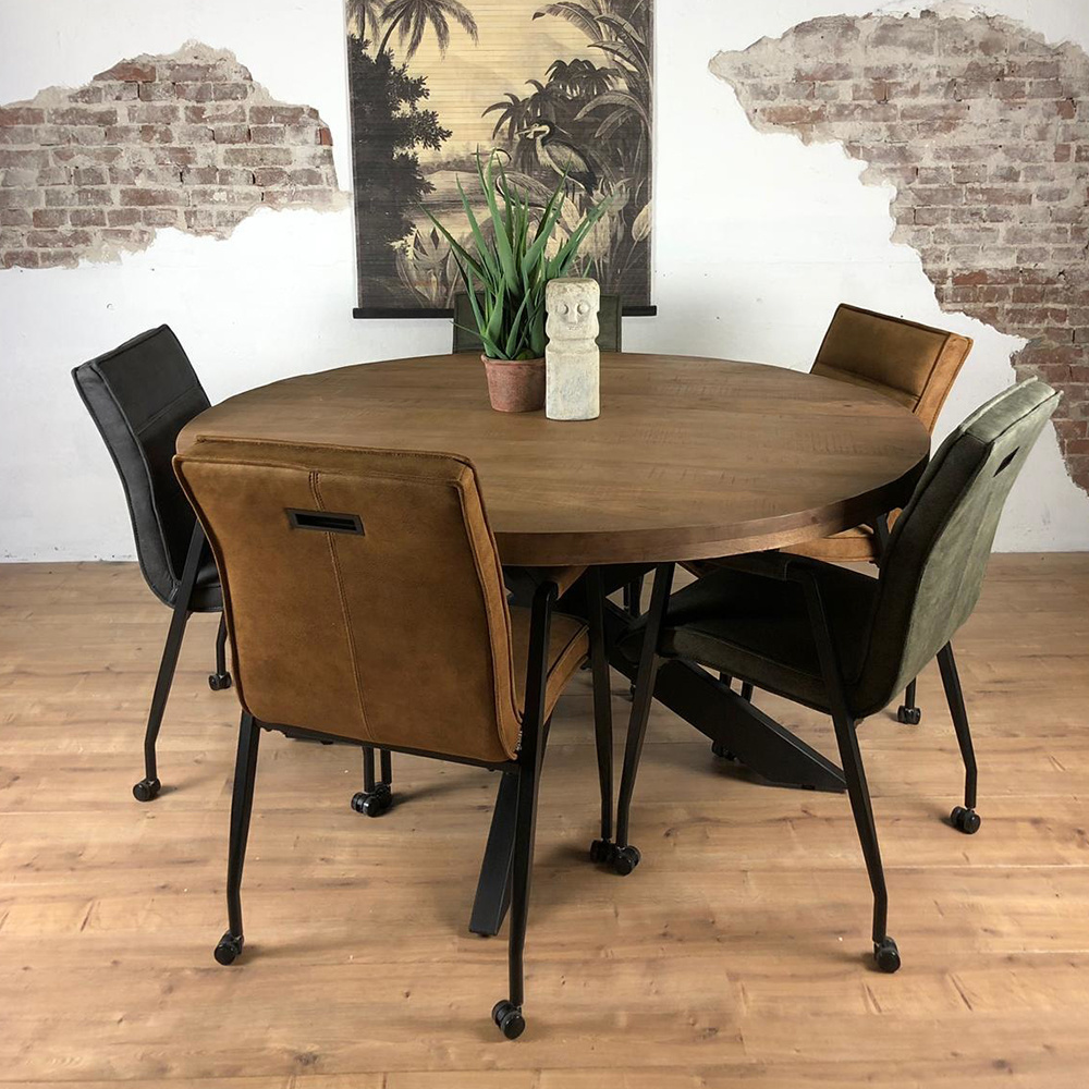 schuifelen Voor u tijdelijk Ronde eettafel Brix Sturdy | Mangohout | 150 cm - Max Wonen