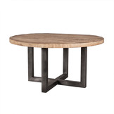 Mangohouten eettafel met metalen poot | 130cm