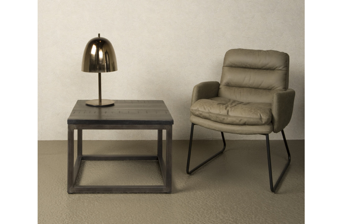 Bijzettafel Paterno 60 cm | Zwart mangohout & metaal