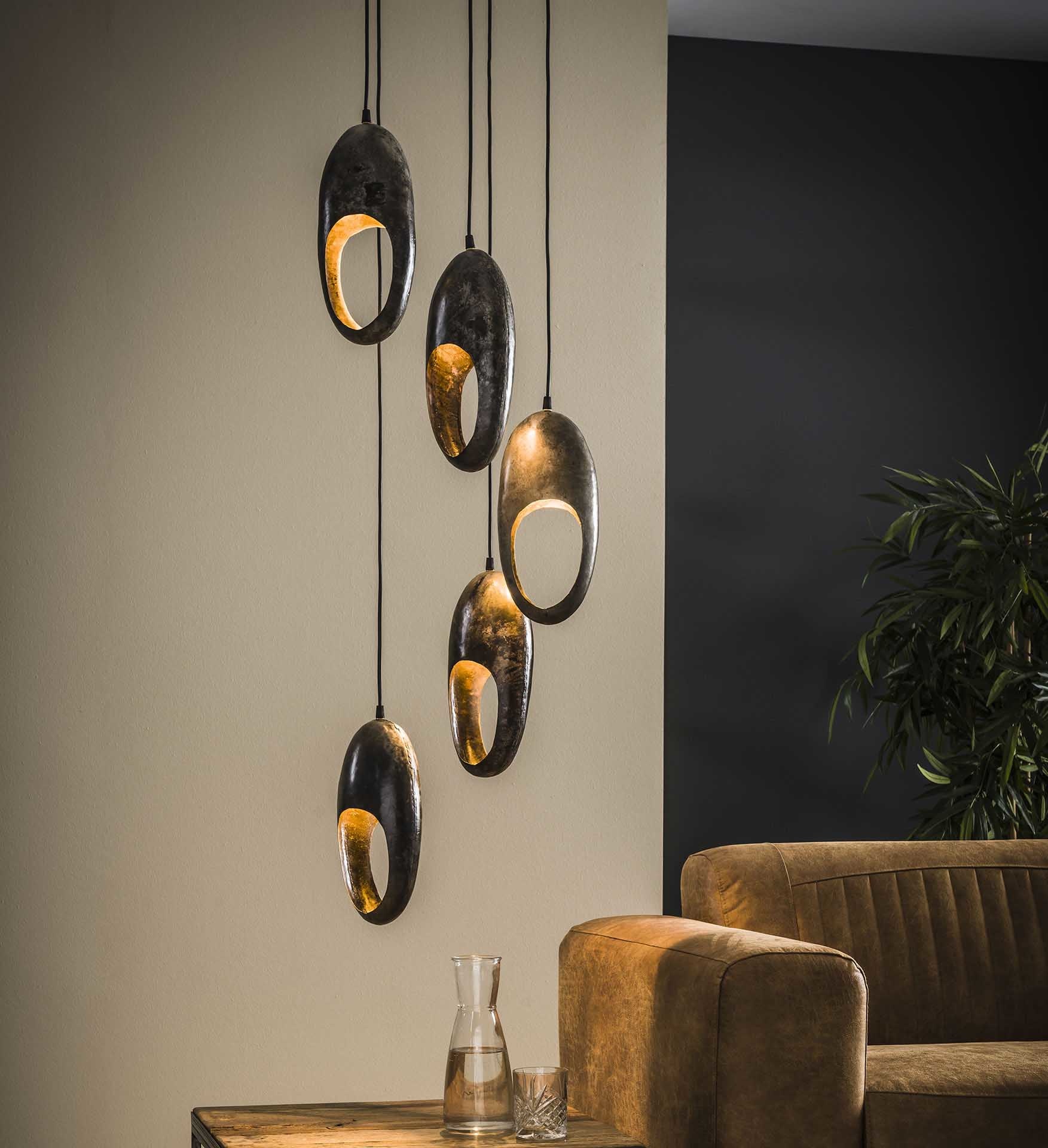 Metalen hanglamp | Brighton getrapt 5L