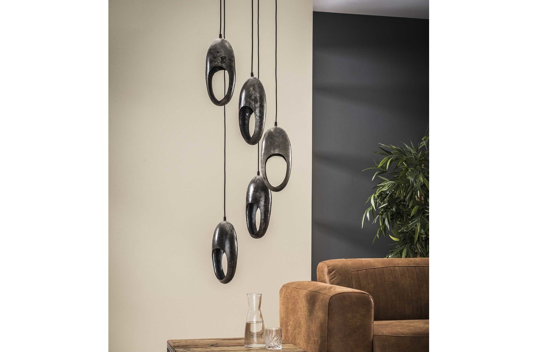 Metalen hanglamp | Brighton getrapt 5L