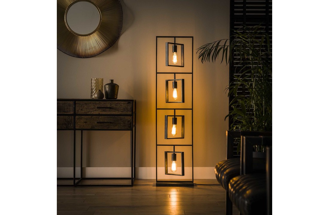 Industriële vloerlamp metaal | Flint 4L