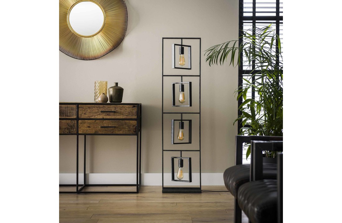 Industriële vloerlamp metaal | Flint 4L