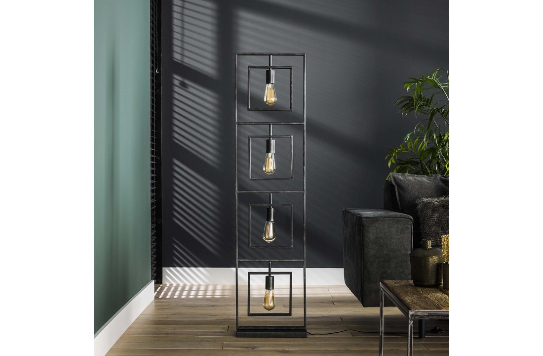 Industriële vloerlamp metaal | Flint 4L
