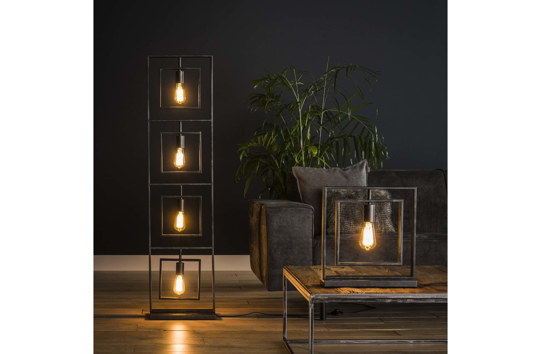 Industriële vloerlamp metaal | Flint 4L