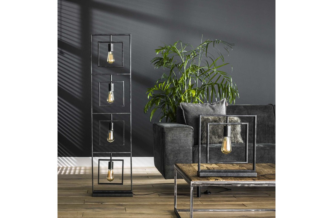Industriële vloerlamp metaal | Flint 4L