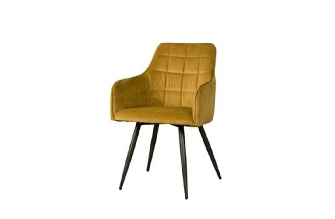 Velvet Eetkamerstoel Silva | Geel