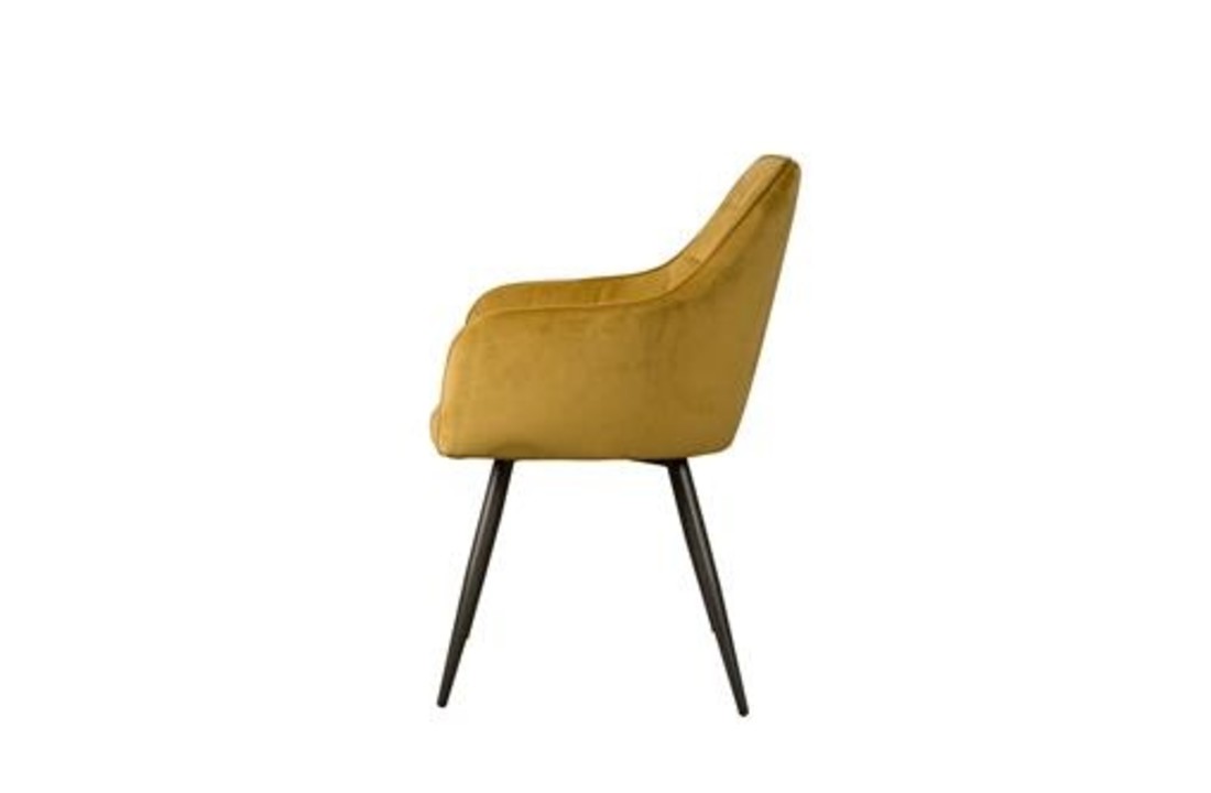Velvet Eetkamerstoel Silva | Geel