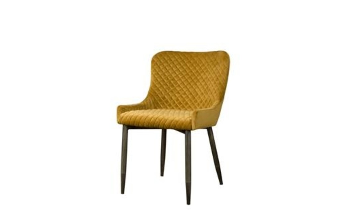 Velvet eetkamerstoel Oledo | Geel
