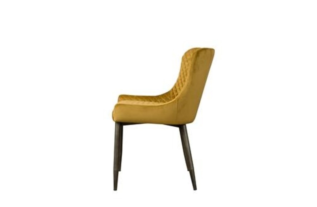 Velvet eetkamerstoel Oledo | Geel