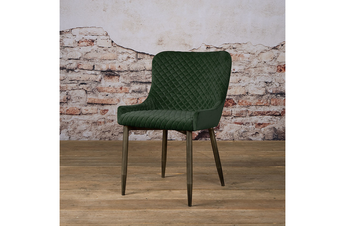 Velvet eetkamerstoel Oledo | Groen