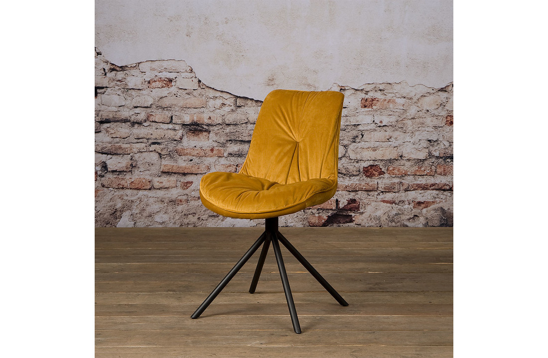 Velvet Eetkamerstoel Palma | Geel