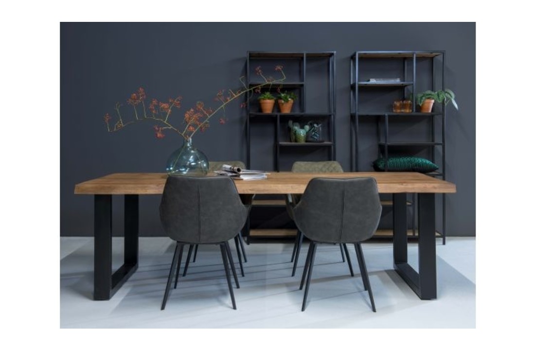 Industriële eettafel Sturdy tree top U-poot | 180 - 240 cm