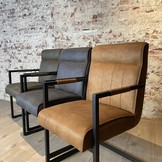 Industriële eetkamerstoel Jop | Cognac