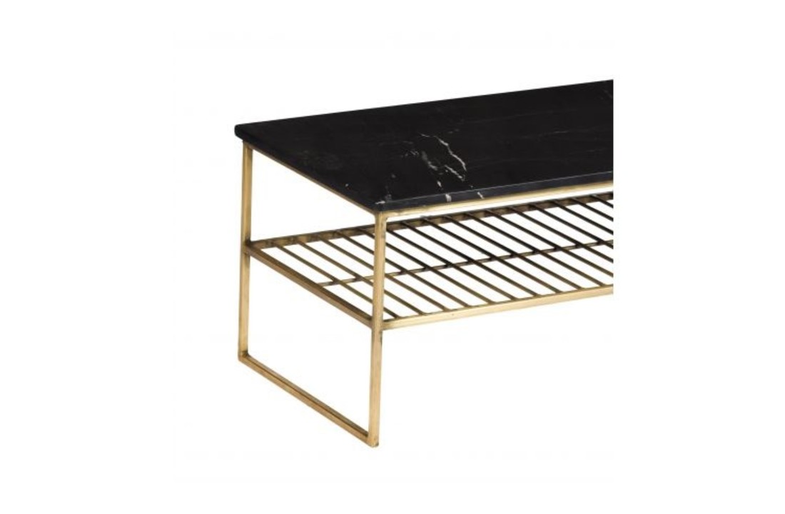 Marmeren salontafel Dian | Black & Gold 90 cm