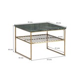 Marmeren salontafel Dian | Green & Gold 55 cm