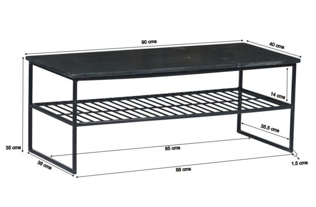 Marmeren salontafel Dian | Black 90 cm
