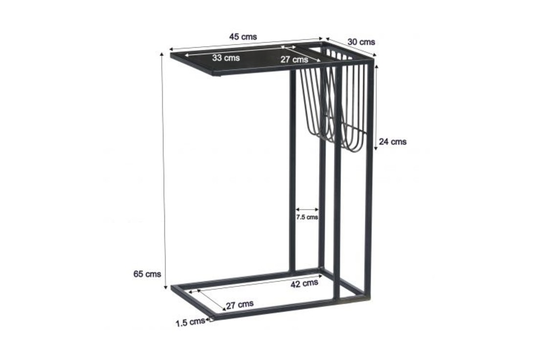 Marmeren laptoptafel Djura | Black