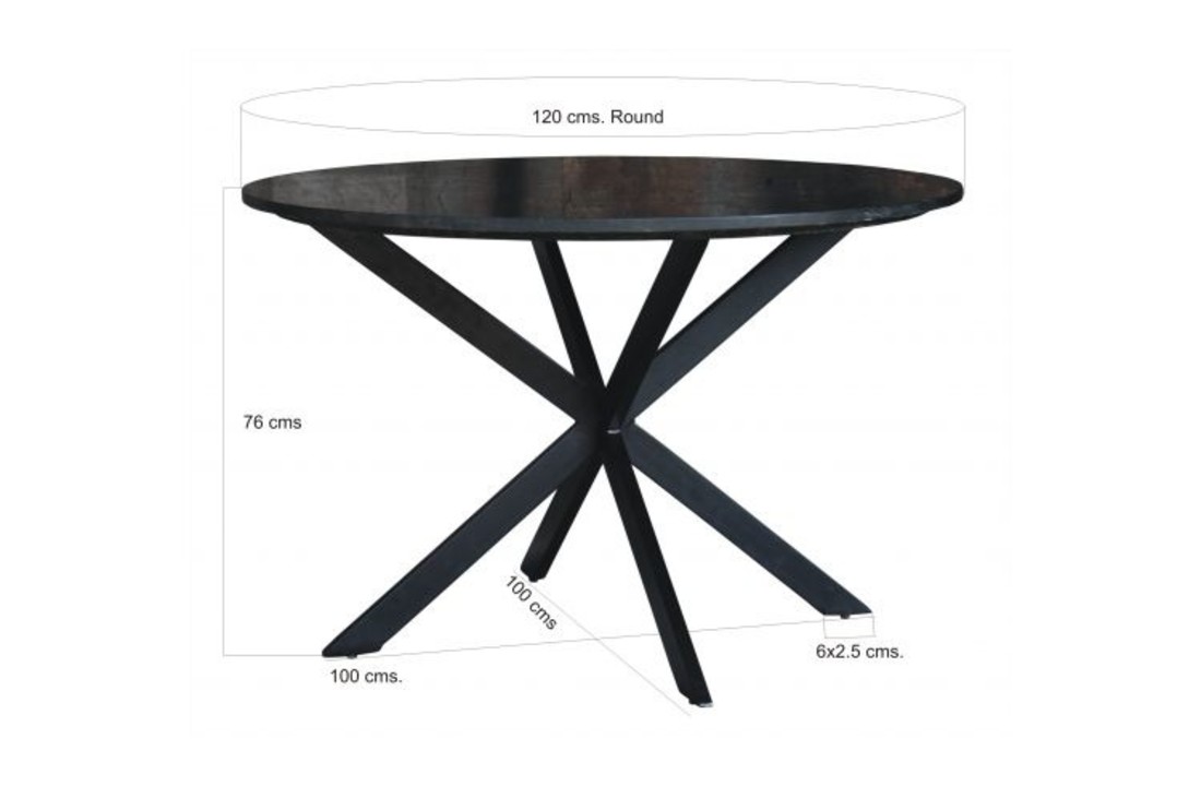 Eettafel marmer Jacky | Black 110 cm