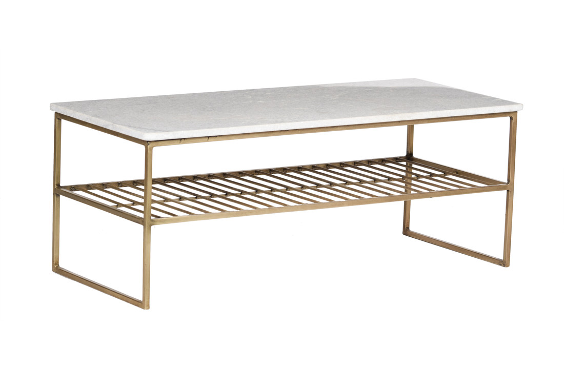 Marmeren salontafel Dian | White & Gold 90 cm