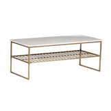 Marmeren salontafel Dian | White & Gold 90 cm