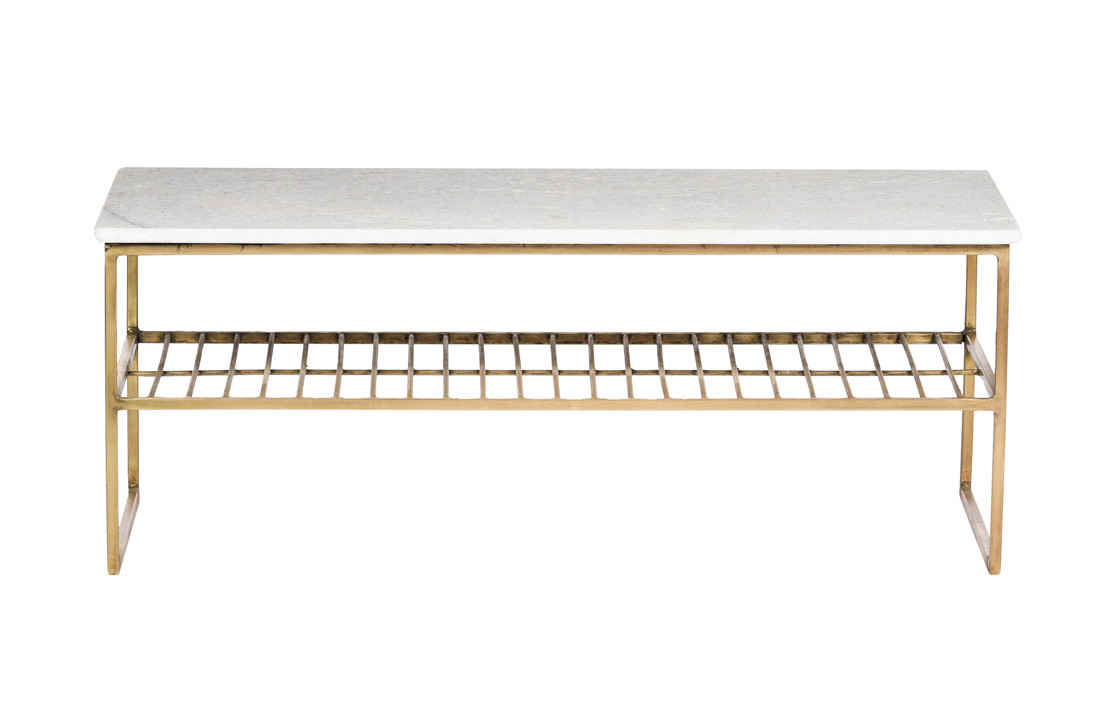 Marmeren salontafel Dian | White & Gold 90 cm