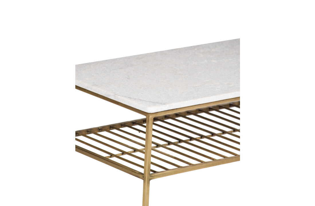 Marmeren salontafel Dian | White & Gold 90 cm