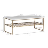 Marmeren salontafel Dian | White & Gold 90 cm