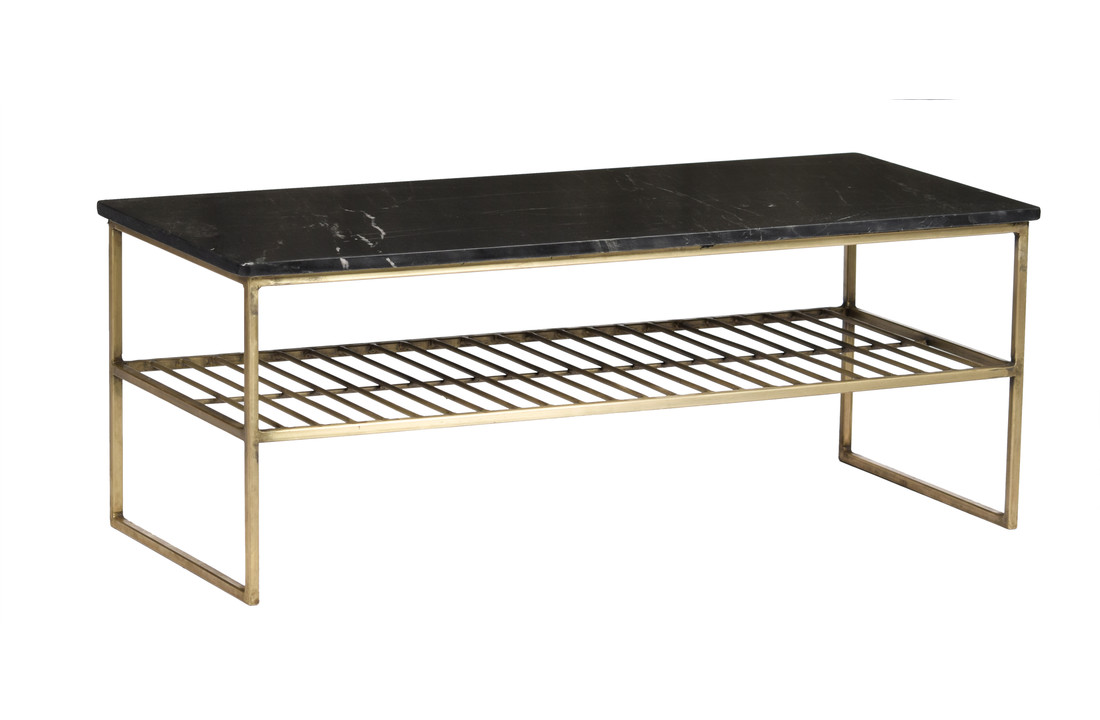 Marmeren salontafel Dian | Black & Gold 90 cm